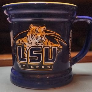 LSU Tigers Heavy Duty Ceramic Coffee Mug With Raised Graphics School Colors